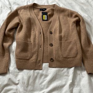 Club monaco boiled wool cardigan in camel XS